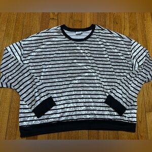 Creasant Drive Velour Stripped Lightweight Blouses Size 5X Fits Like A 4X